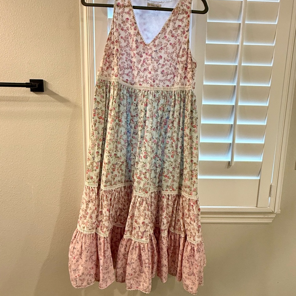 LoveShackFancy/Target Floral Dress with Scalloped Trim